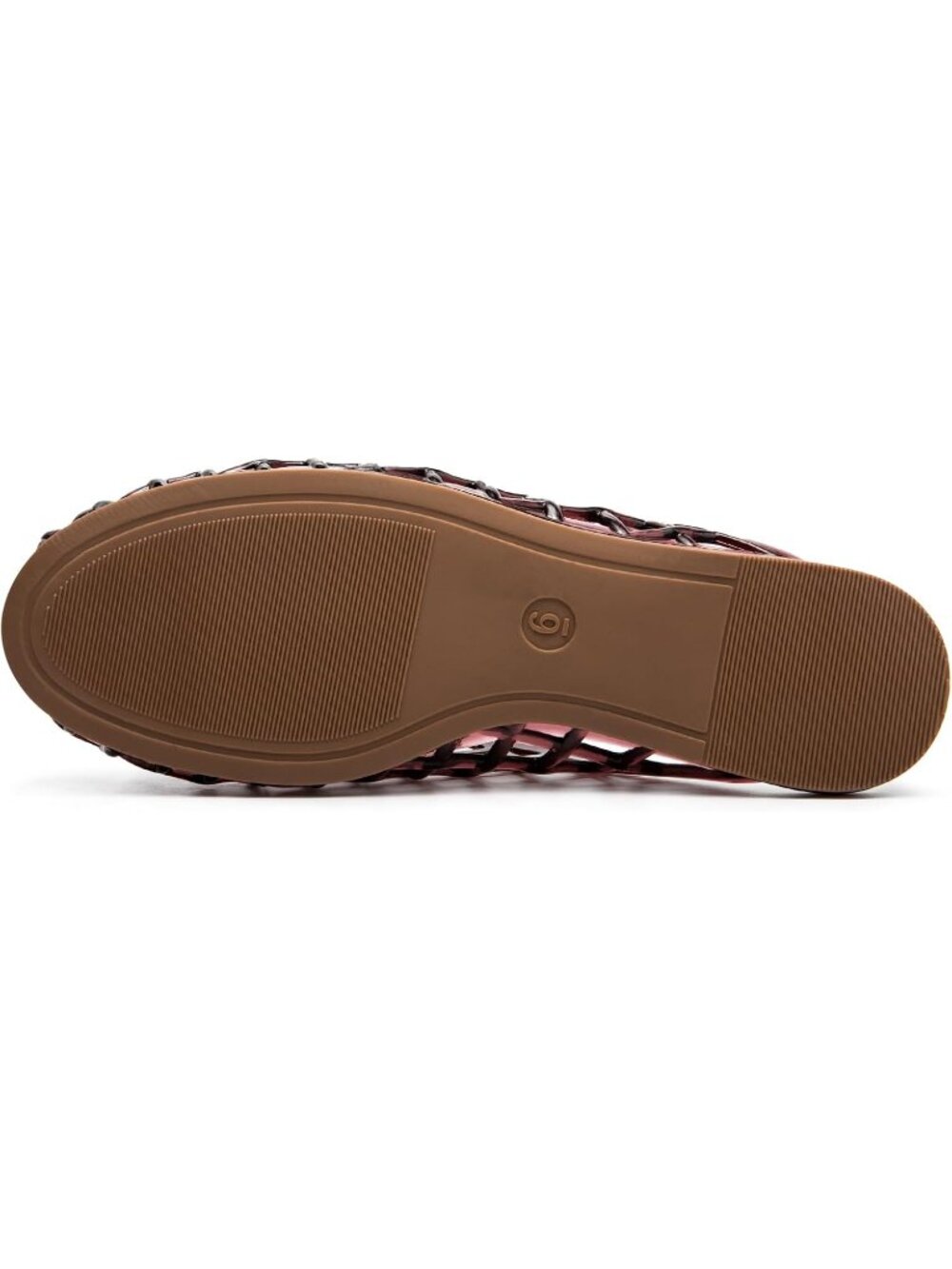 Women's Wine Red Jelly Closed Toe Mesh Hollow Slide Casual Flat Sandal Shoes - Picture 5 of 6